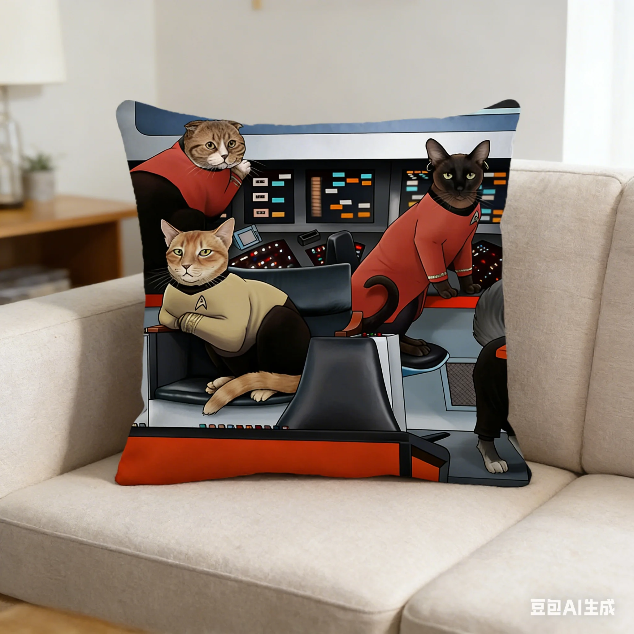 

Наволочка Star Trek с кошачьим принтом, различные размеры, цифровая печать, научно-фантастическая, забавная, полиэстер, для спальни, дивана, автомобиля, дома, отдыха, подушка-гумористика