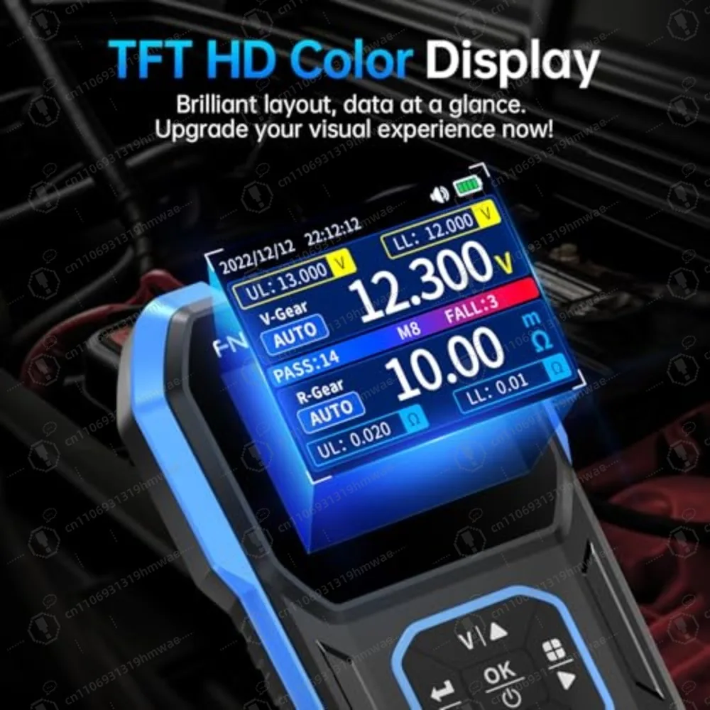 HRM-10 Car Battery Tester Voltage Internal Resistance Checker 100V 200Ω Universal Battery Test Tool for All Types of Batteries