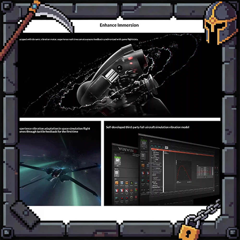 

Игровой джойстик WINCTRL Ursa Minor Space Flight с динамической вибрацией и тактильной обратной связью, Plug and Play, подарок
