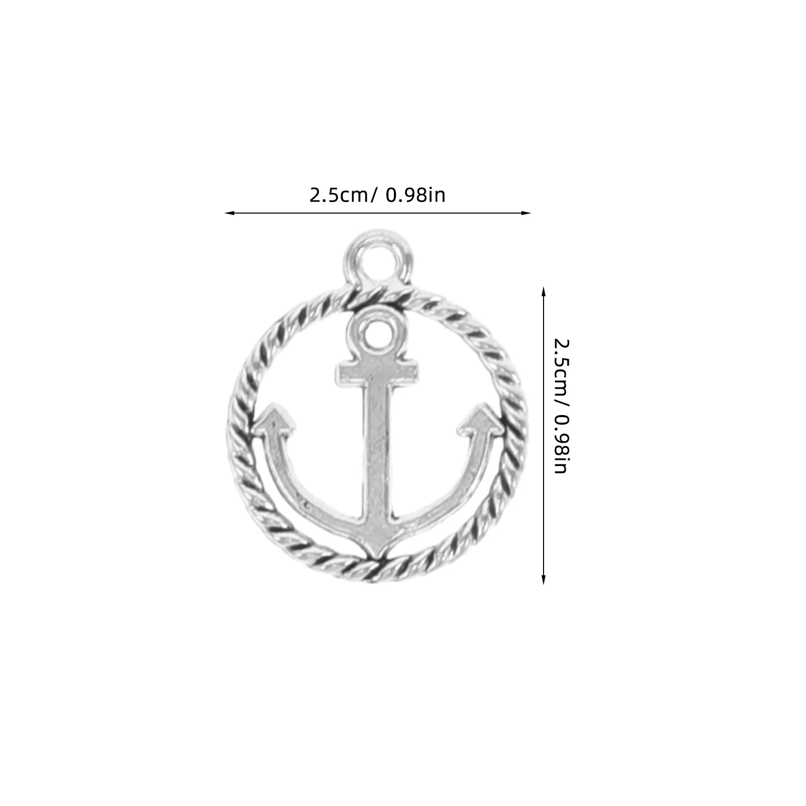 50 PCS Creative Accessories Retro Diy Pendant Beads Vintage Decor Boating Jewelry Anchor Keychain Supplies - view 3