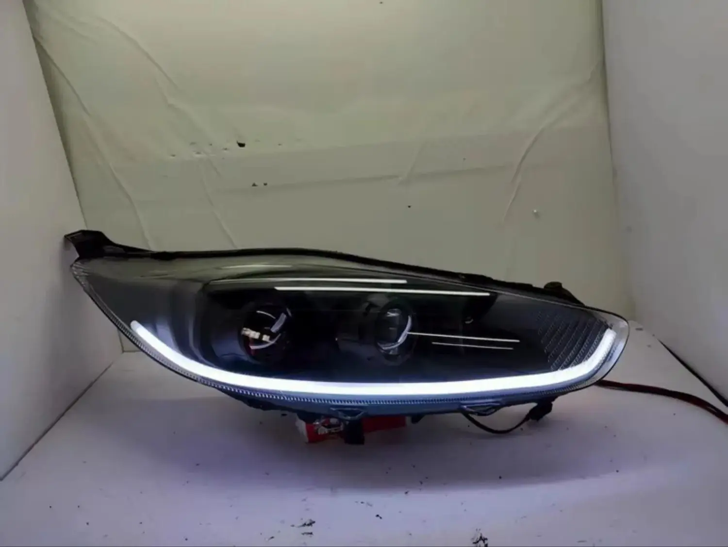 

Front Headlight for Ford fiesta 09-15 Angel Eyes Daytime Running Light DRL Head lamp Low High Beam Turn signal