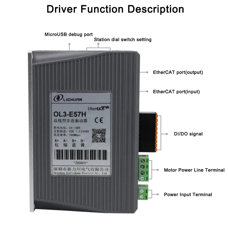 Imagem -03 - Lichuan 3.1n.m Nema 24 Motor Cnc Kit dc 24v48v Ol3-e57h Ethercat Bus tipo 2-fase Open-loop Stepper Motor Driver Impressora 3d