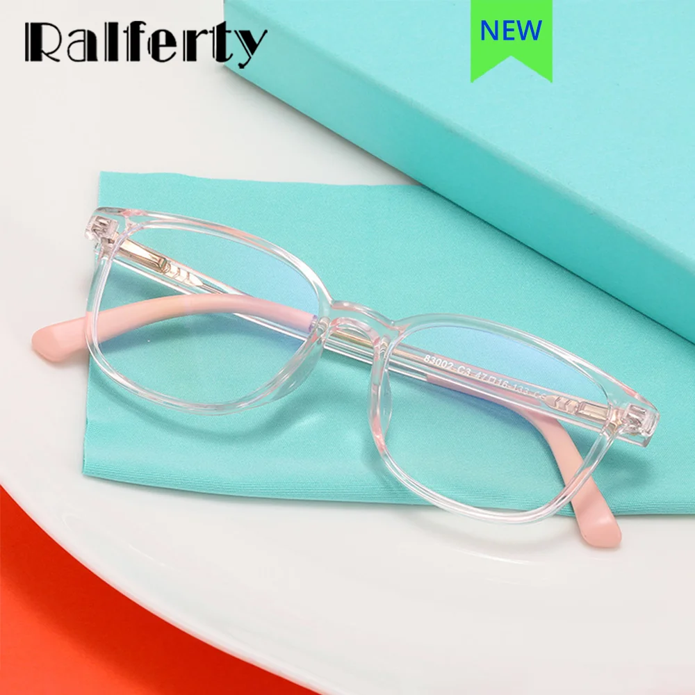 

Ralferty TR90 Child Eyeglasses Frame Girl Boy Myopia Optic Frames Anti Blue Glasses Transparent 0 Diopter Eyewear Square Oculos