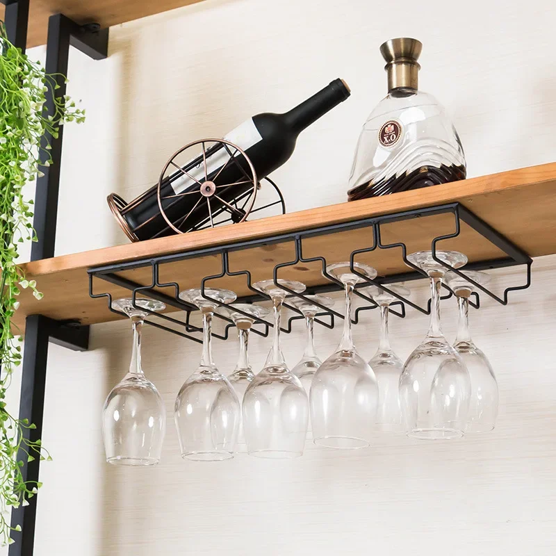 The product can be customized. Goblet frame wrought iron hanging red wine glasses upside down home bar ornaments