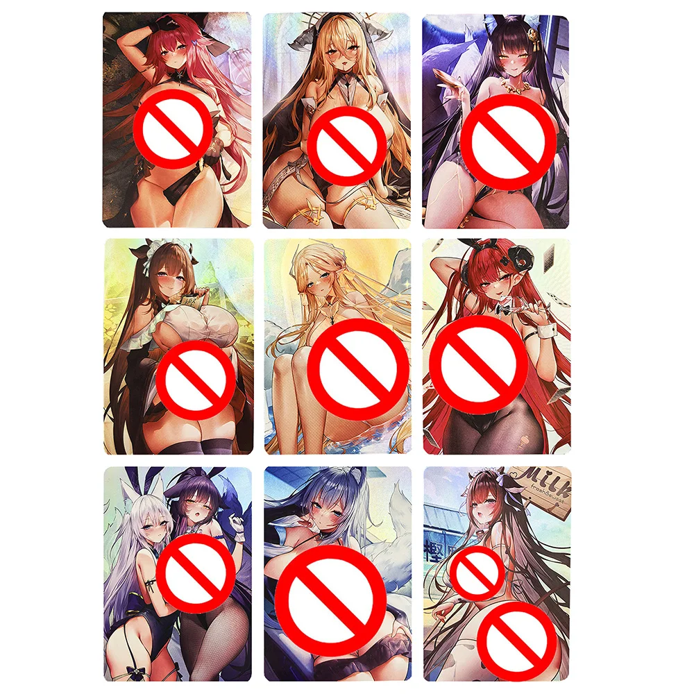 

9pcs/set Azur Lane Kantai Collection DIY self-made Rough Flash Card Anime Game Collection Card Gift Toy