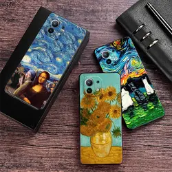 Cat Van Gogh Starry Night Painting Phone Case For Xiaomi 13T Pro Case Xiaomi 11 Lite 5G NE 12T 12 13 Pro 12 Lite 9 10 Back Cover