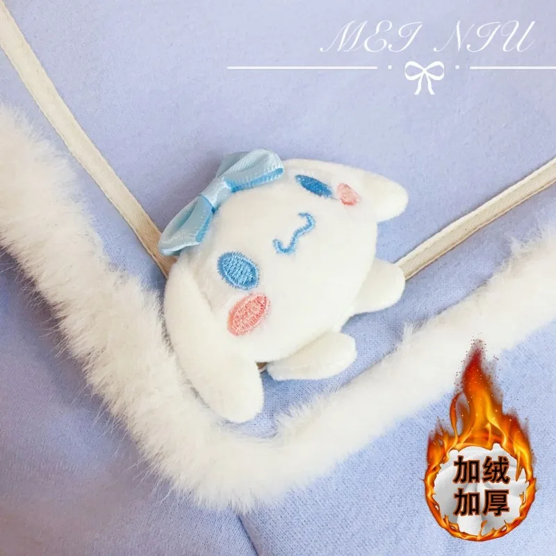 Cinnamoroll Anime Kawaii Sanrio Ins Cashmere Sweater Hooded Cute Cartoon Children Princess Long Sleeve Shirt Dress Gifts Toys