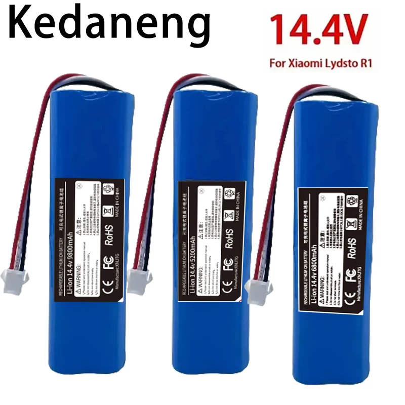 

14.4V18650 Robot Vacuum Battery for Xiaomi Yunmi S9, Ruimi R1, and Roidmi Eve Plus 14.8V Lithium Battery 4S2P 5200mAh/ 12800mAh