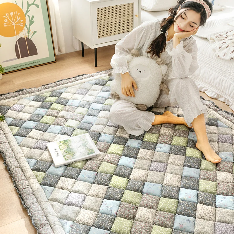 

Thick Handmade PP Cotton Fillings Cushions Pad Anti-slip Bedside Floor Mat Quilted Sofa Covers Balcony Bay Window Tatami Cushion
