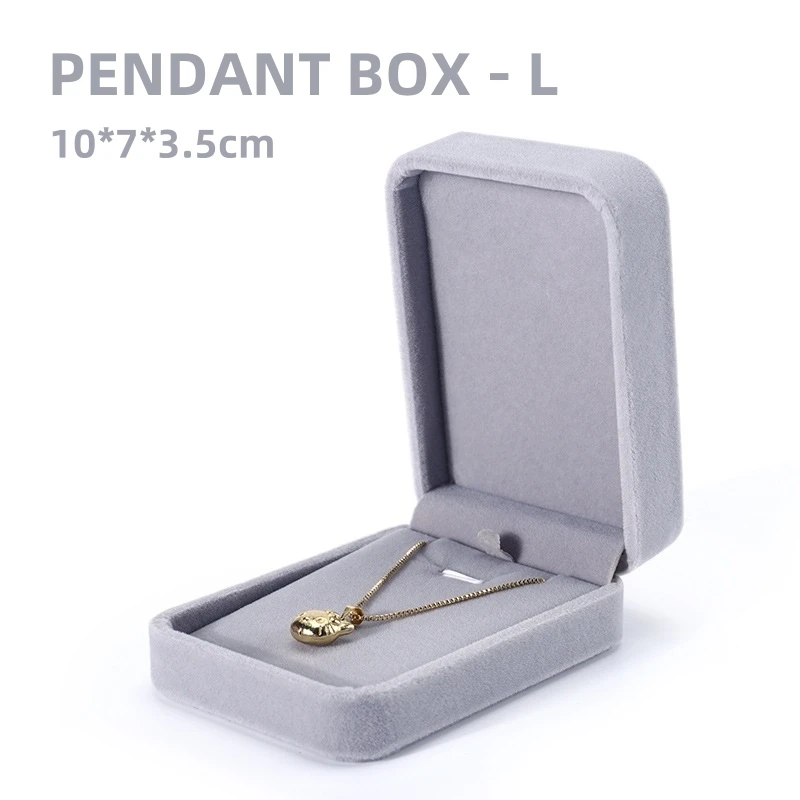 Zarte graue Samt-Serie Schmuckschatulle, Ringbox, Armband, Armreif, Halter, Anhänger, Halskette, Aufbewahrung, Organizer, Schmuck-Geschenkbox – Detail 12
