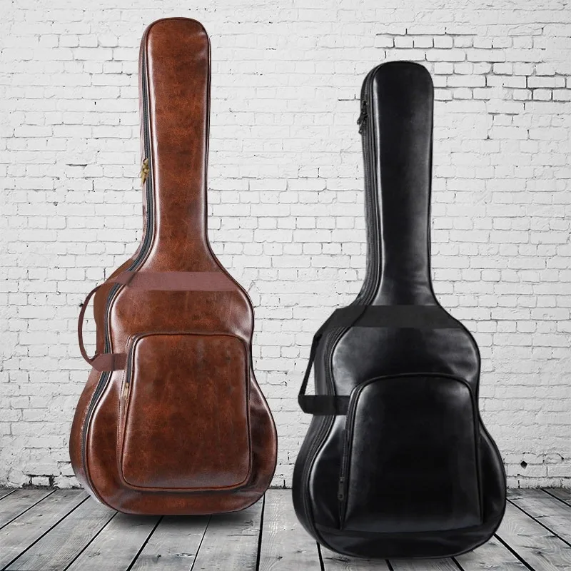 Folk guitar bag 41 inch 40 inch personalized leather waterproof thickened double shoulder acoustic guitar backpack