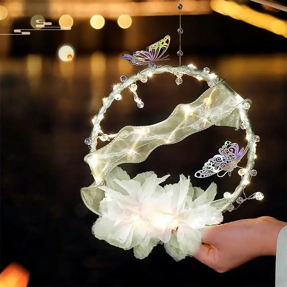 

With LED Light Mid-Autumn Lantern DIY Materials Butterfly in Clouds Chinese Style Party Glowing Lantern Glowing Handmade