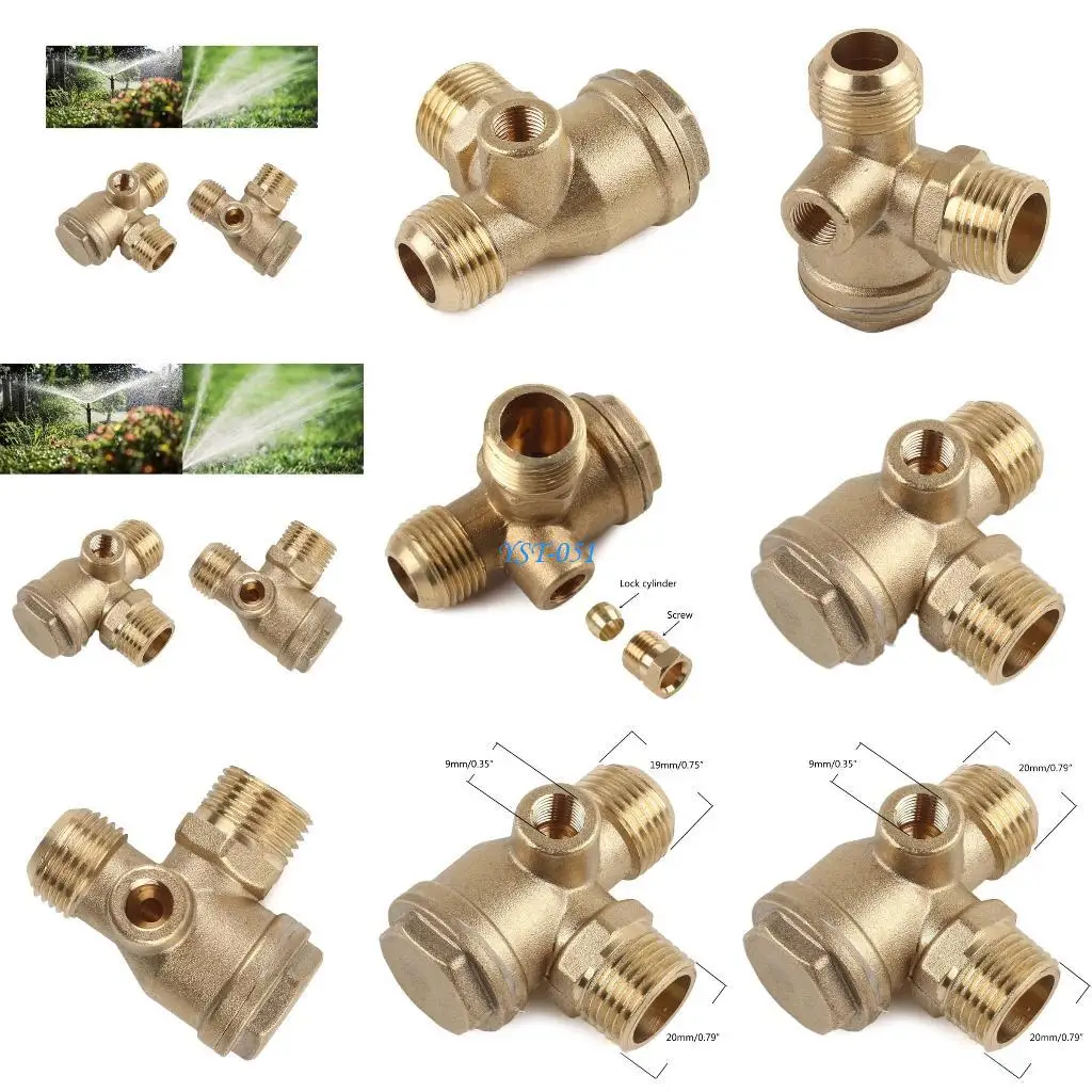 

E15A Air Compressor Check Valves Brass Check Valves 3 Port Brass Male Threaded Valves