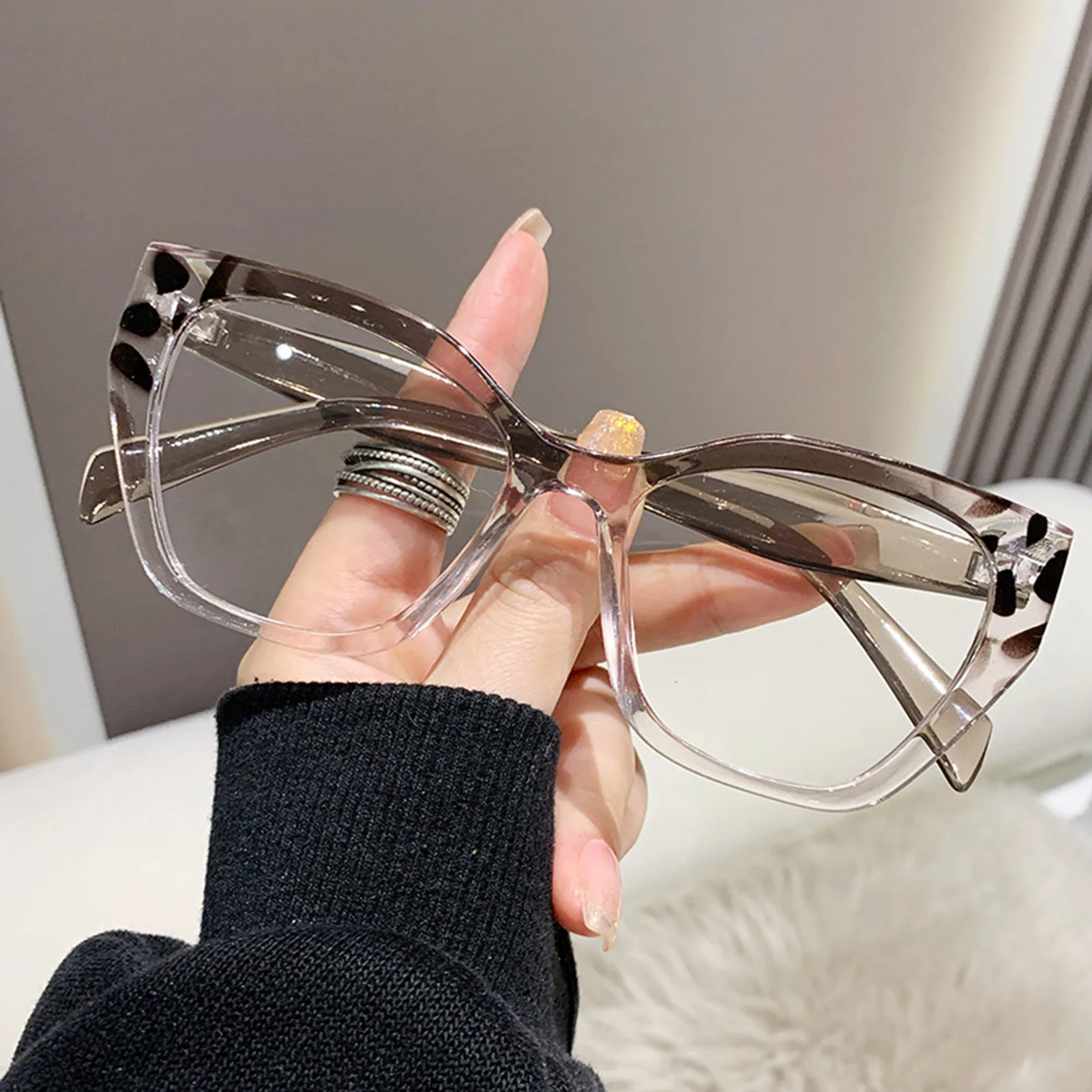 Blue Light Blocking Glasses with Thin Reflective Lens Large Frame PC Eyeglasses for Men and Women d88