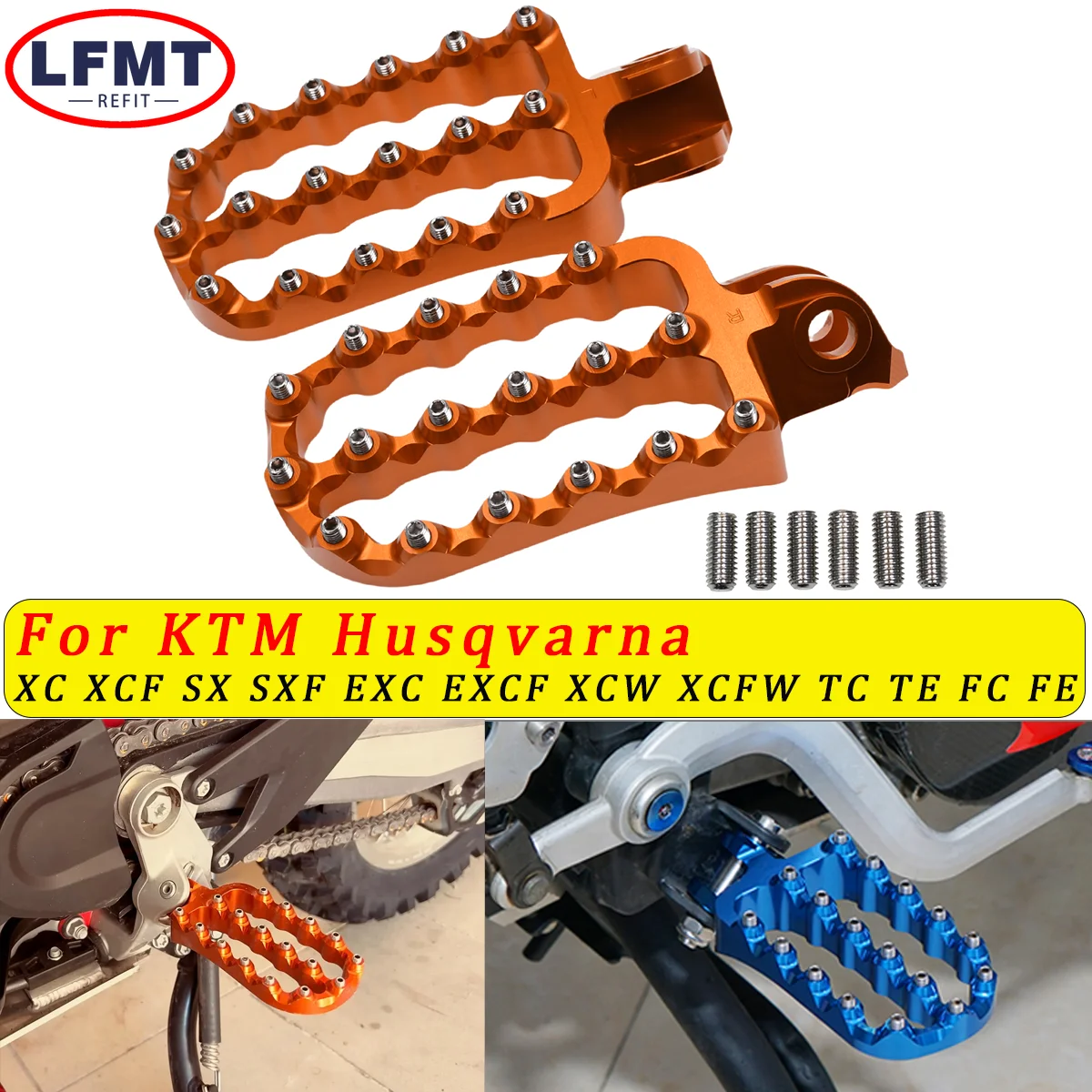 

For KTM Adventure Supermoto SMT SMR Super ADV R S T SMC Enduro 690 790 890 950 990 1090 1190 1290 Footrest Footpegs XC XCF SX