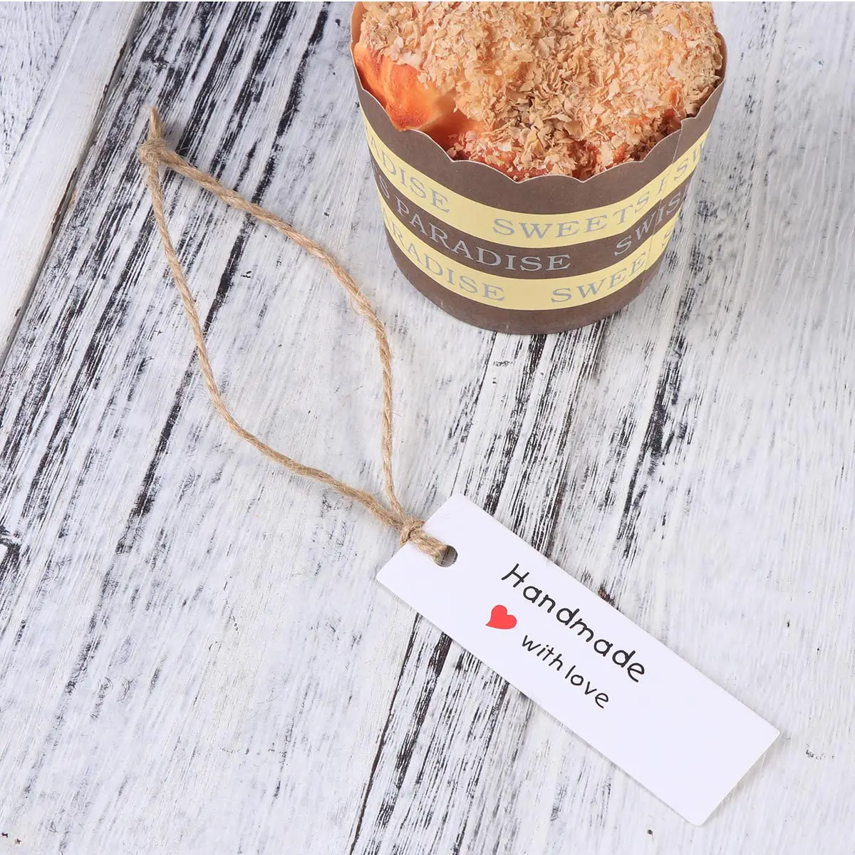 

50Pcs Handmade Kraft Paper Hanging Tags for Gift Wedding Favor Party Decoration Blank Back Thick Sturdy Vintage Style Packing