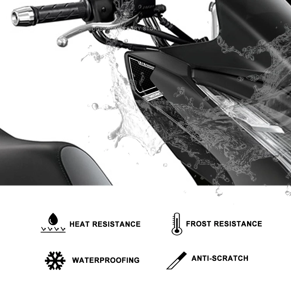 Motorcycle Tank Pad Sticker Protective Stickers Kit 3D Gel Epoxy Resin Stickers For Honda PCX 160 2025 Motorcycle Head Stickers