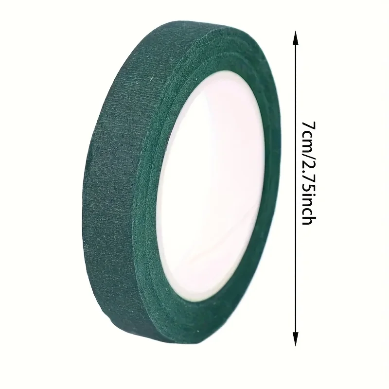 5 Rolls of Green Self-Adhesive Bouquet Flower Wrapper Tape - Perfect for Flowers, Wedding Party Decorations And Florist Arrangem