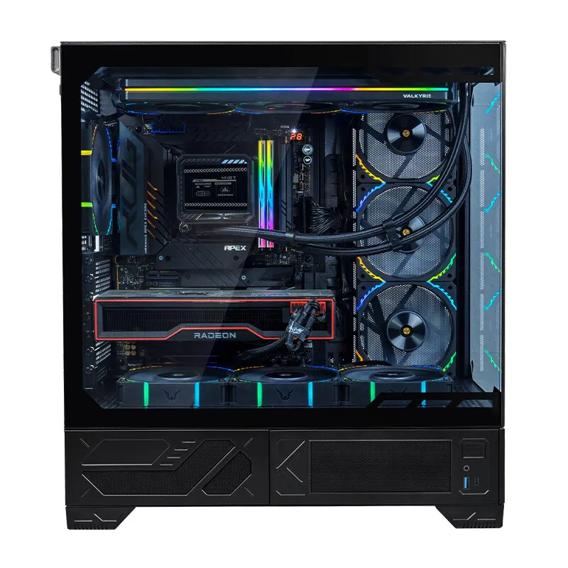 VALKYRIE VK03 LITE White ATX Game PC Desktop Case Supports 360° Water Cooling Sea View Room Computer Case Multi Sided Detachable