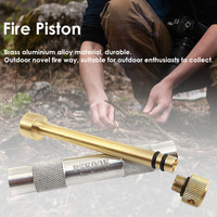 Brass Fire Piston Kit Outdoor Emergency Tools Flame Maker Fire Starter Tube