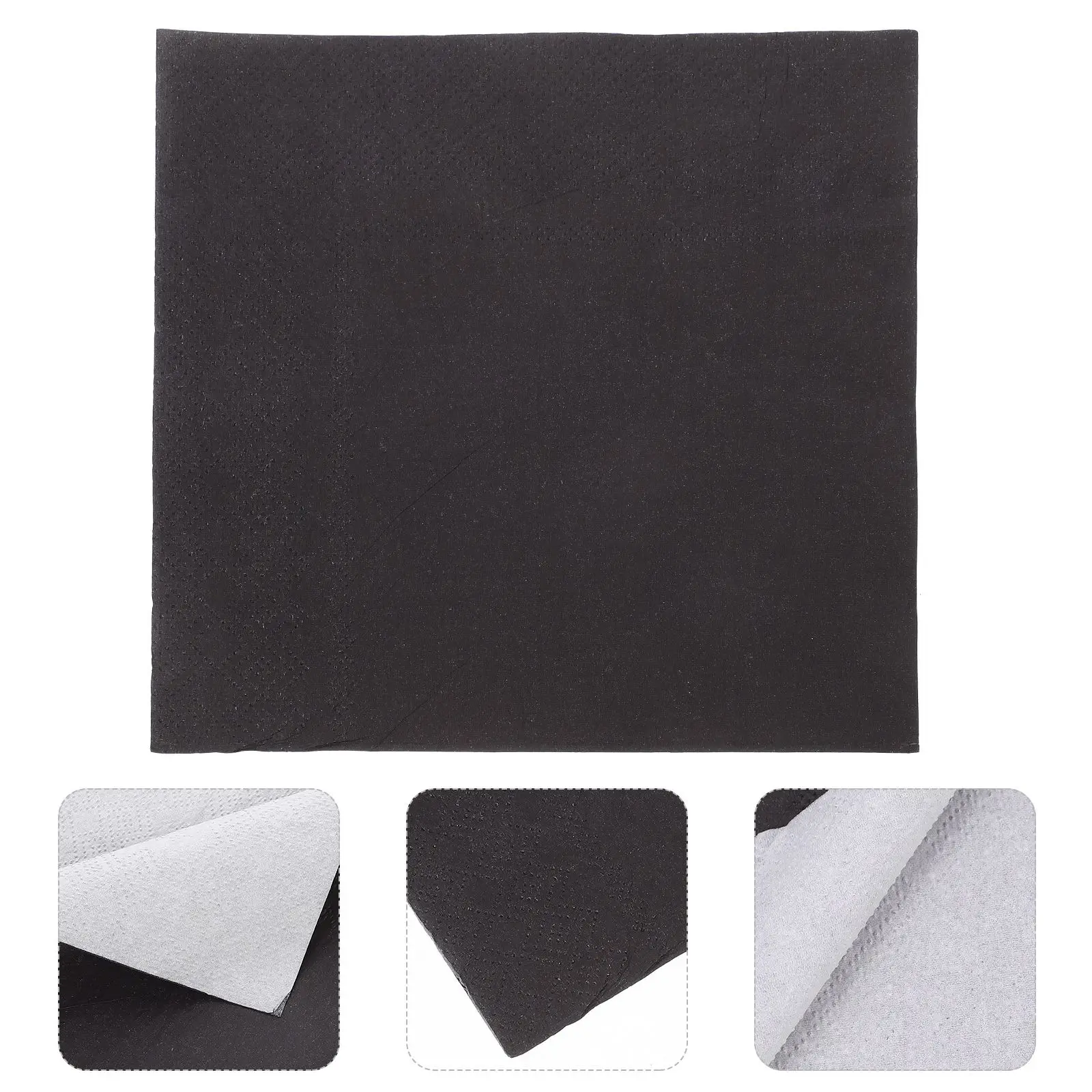 20 Sheets Black Napkins Double 5x6 5 Inch Disposable Paper Cocktail Dessert Party Wedding Event Supplies - Image 4