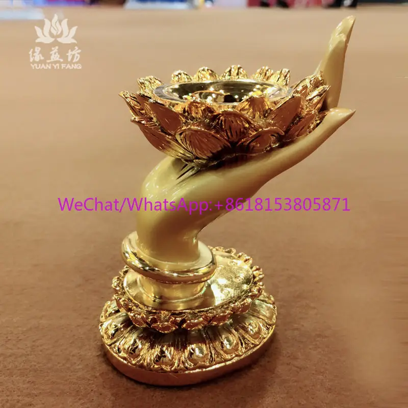 Lotus metal candle holder in front of the Buddha for lamp supply Metal factory direct sales