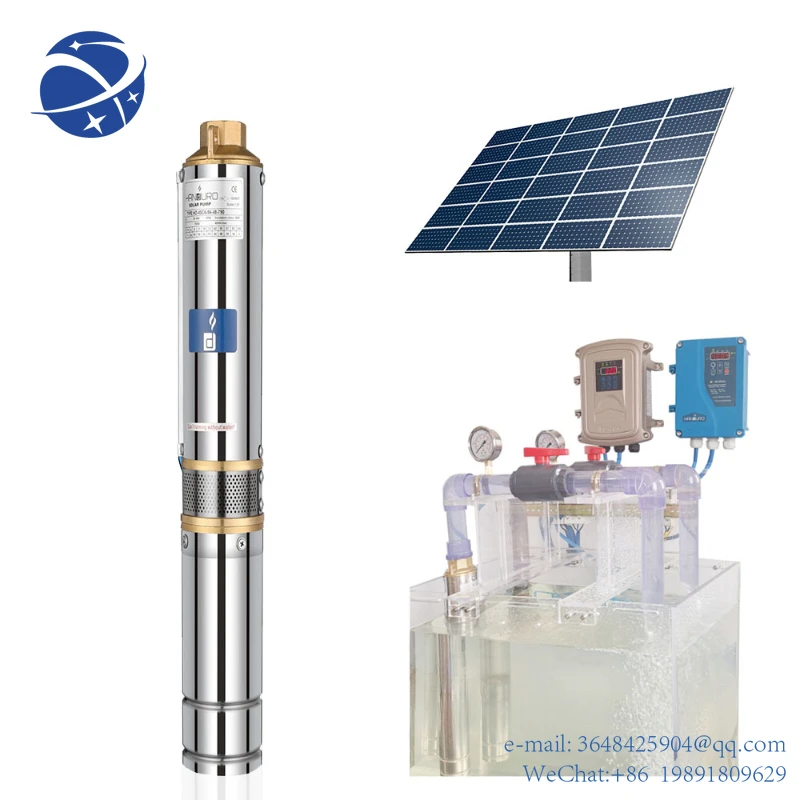 YYHC 24V 300W 35m 3m3/h 3SC Factory wholesale for irrigation DC borehole pump solar power energy submersible water pump system