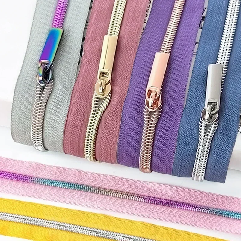 2/3/4/5 Meter 5 # Nylon-Reißverschlussband mit Reißverschlussschiebern, Spulenreißverschlusstaschen, Rucksack, Kleidung, Reißverschlüsse,