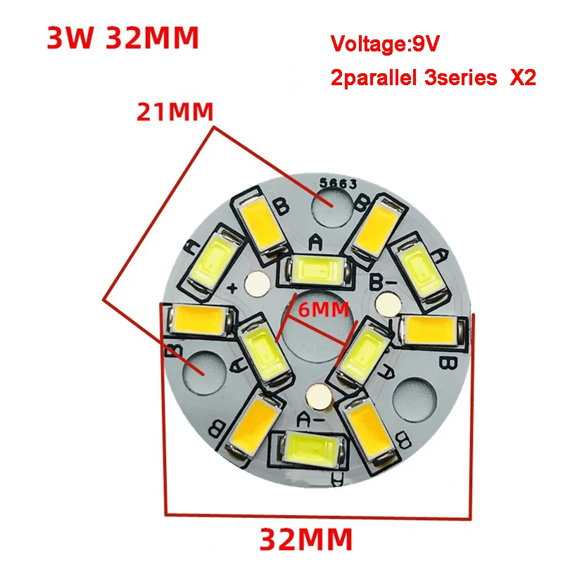 SMD led Chip 3 Colors Segmented two-color 32mm - 100mm Aluminum pcb Base