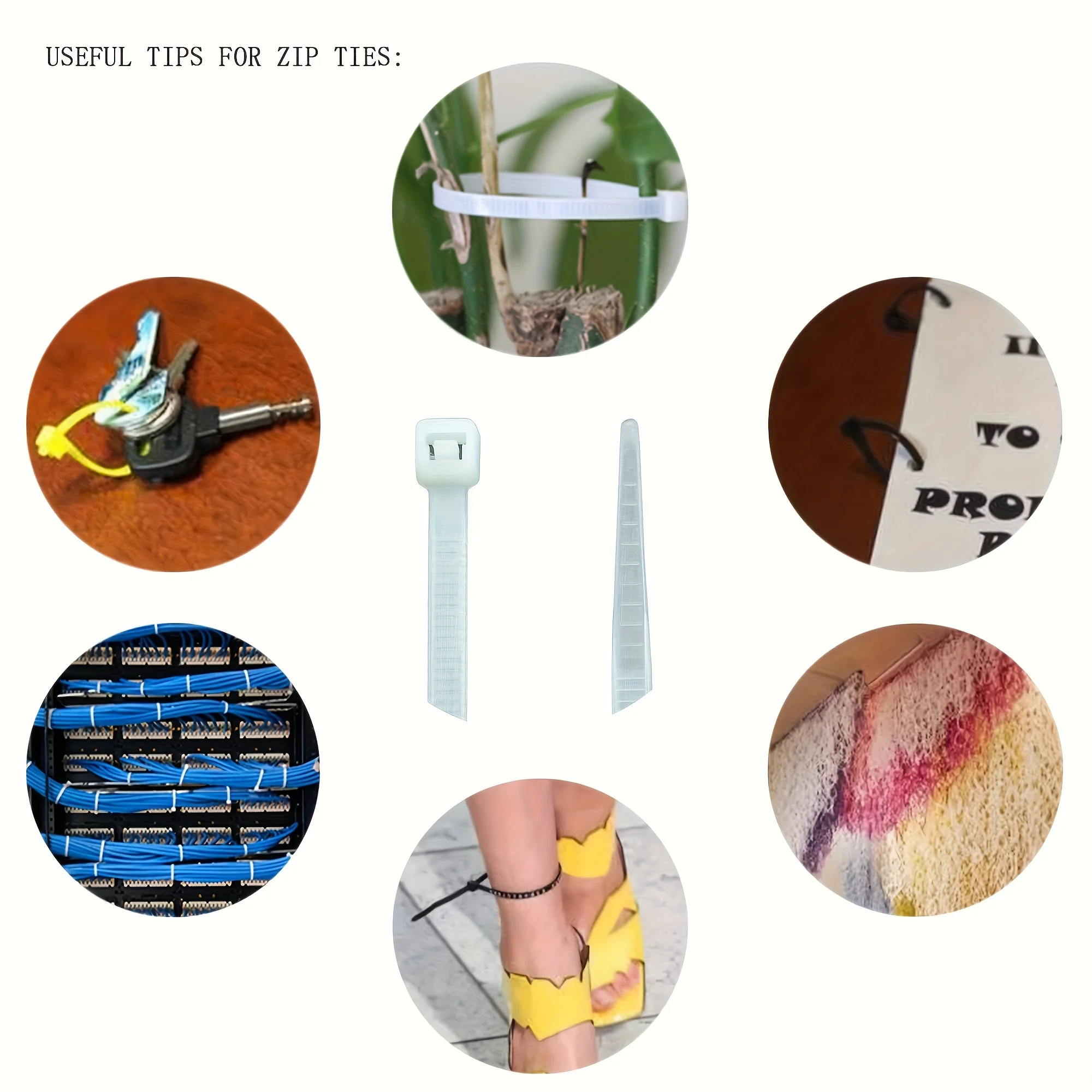 50 Durable cable ties-UV-resistant multi-functional binding straps,4-inch bright-coded,weather-resistant and secure fixing strap
