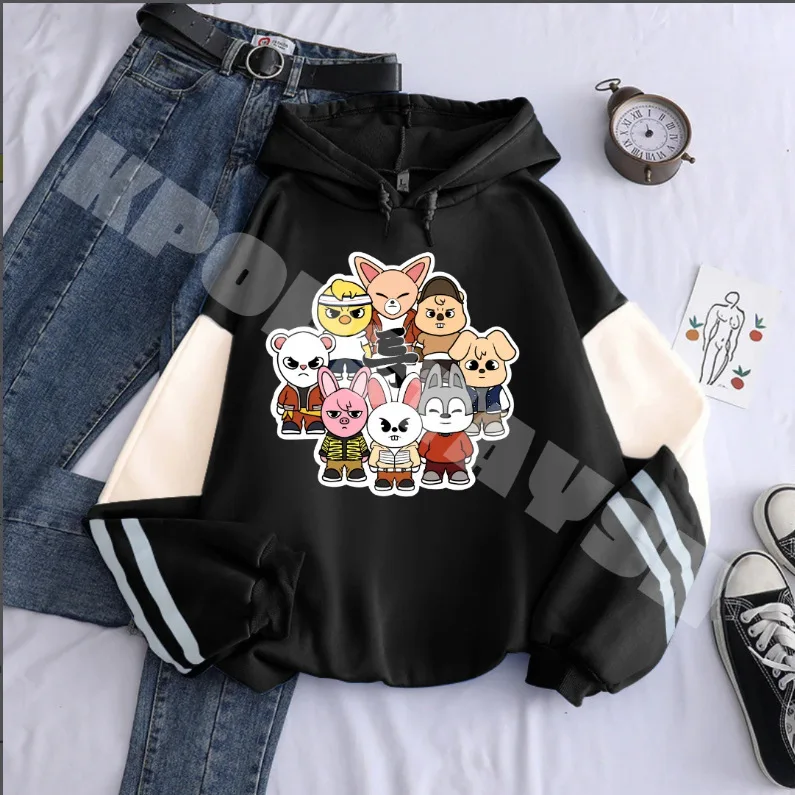 Loose Fit Men's Sweatshirt Casual Long Sleeve Printed Cartoon Animal Autumn Winter Street Style Top Trendy Men's Clothing