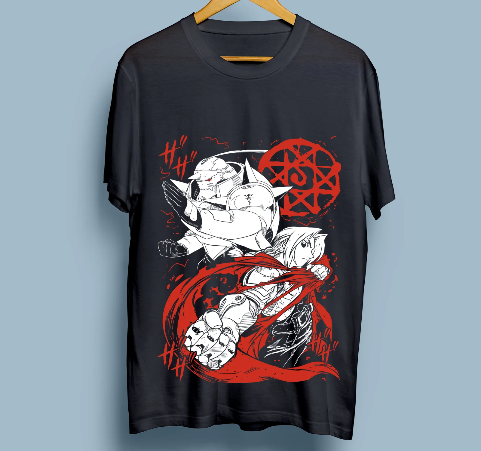 Fullmetal Alchemist T-Shirt Brotherhood Alphonse Elric Black Shirt Tee All Size