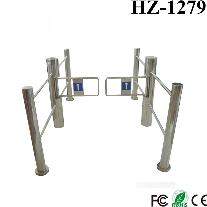 Automatic Pedestrian Access Control System 304 Stainless Steel Flap Barrier Swing Turnstile Gate