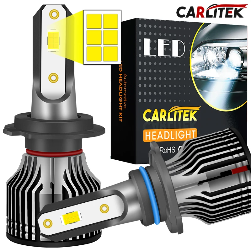 

CARLitek H7 H1 H4 Светодиодные лампы для фар 4300K 8000K 6000K H8 H9 H11 9005 HB3 9006 HB4 Светодиодные противотуманные фары Автомобильные лампы Мини Размер H7 Turbo