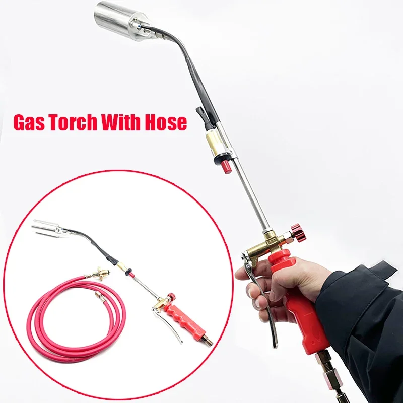 Welding Torches With 2m Hose For Weed Removal, Heating, Thawing, Melting Ice Disinfection Propane Cylinder Interface Spray Torch