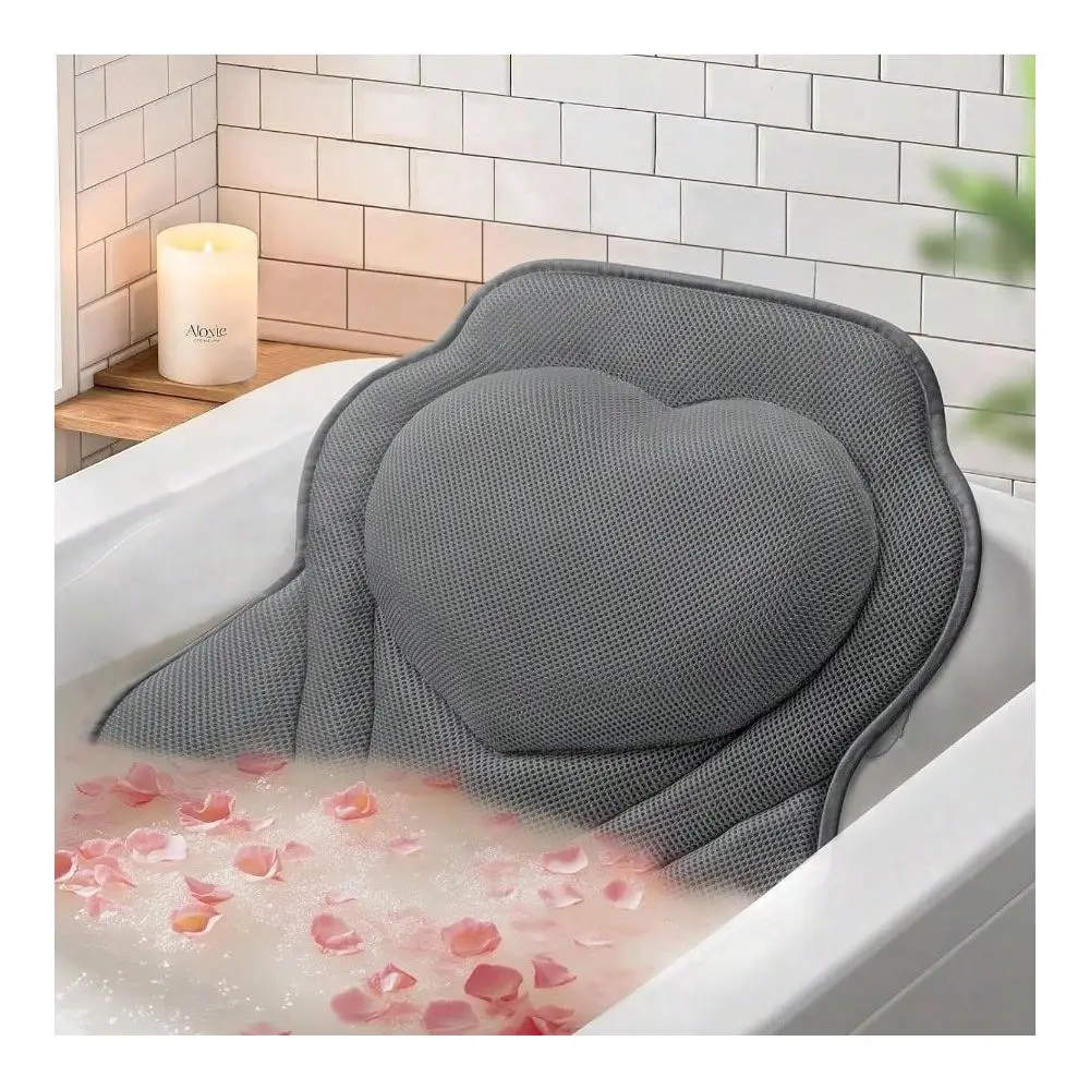 

Подушка для ванны с дышащей сетчатой тканью, для поддержки шеи и плеч, 6 нескользящих присосок, надежная фиксация, подходит для любой ванны, B