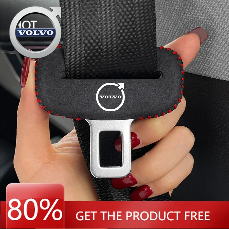 

Emblems 2026 New For Volvo 2Pcs Car Seat Belt Clip Protector Buckle Anti-Scratch Cover For Volvo XC90 V90 V60 XC60 V40 S80 S60 S