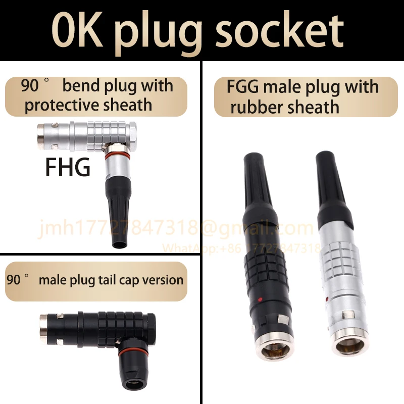 0K Oudu Fitz FGG FHG Plug EGG HGG PHG Socket 2 3 4 5 6 7 9 Pin Outdoor Waterproof Push-Pull Self-Locking Connect