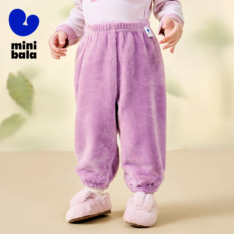 

Mini Balabala Sleep Pants Boys and Girls 2025 Spring and Autumn New Baby Thermal Homewear Pants Wearable Outdoors