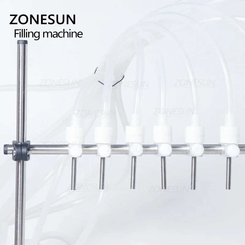 ZONESUN Liquid Filling Machine Semi-auto10-Head Juice Mineral Milk Vial Bottle Filler For Food & Beverages Production ZS-YTPP10