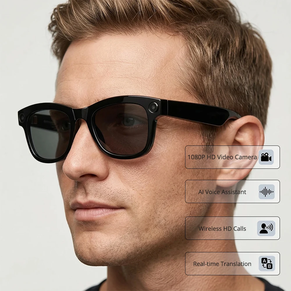 

M01 Smart Glasses Video Recording Camera Sunglasses AI Translation Technological Gadgets Sports VR Headphones for Man Woman 2026