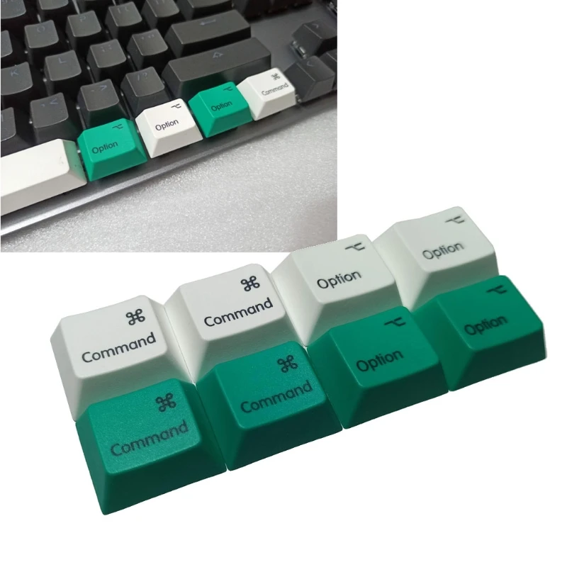 Mechanical Keyboard Keycaps Replacement Parts 4 Pcs/Set 1.25U 1.25X R1 Common Option Keycaps PBT Dye Subbed for Mac Keyc