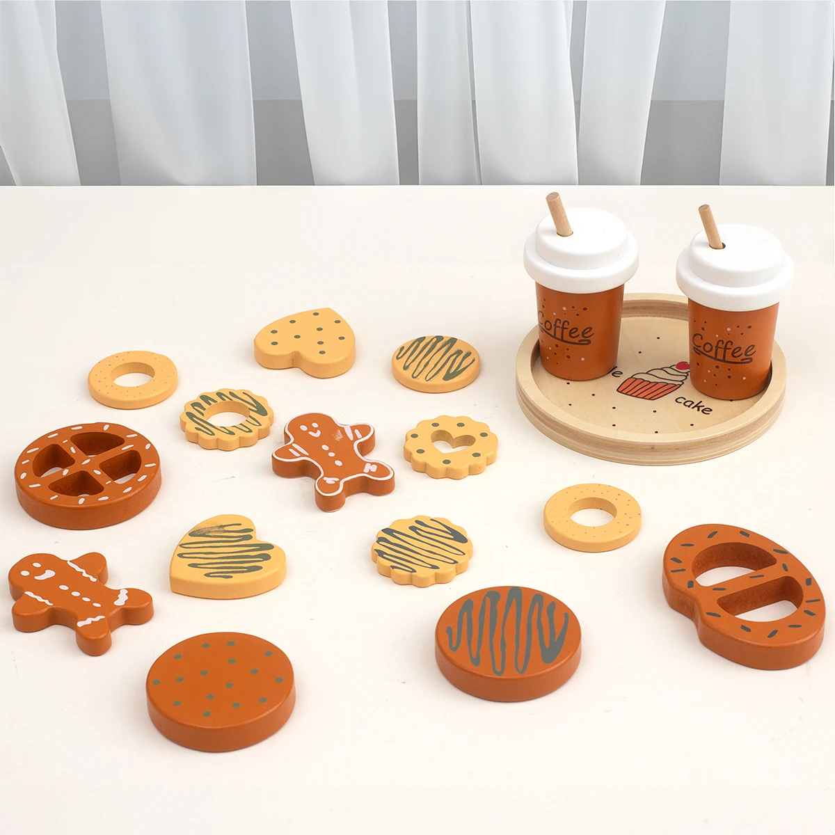 Juego de galletas de madera para niños, accesorios de cocina, juguetes de comida, juego de simulación, regalo para hornear, juguetes de aprendizaje para niños pequeños