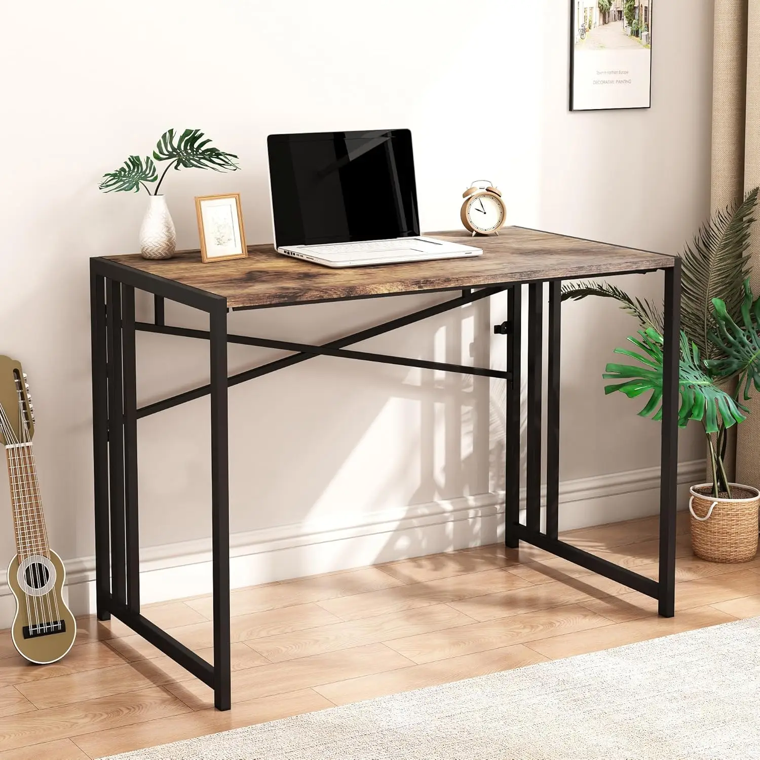 

Folding Small Computer Desk, Foldable Space-Saving Home Office Table, Simple Study Writing Gaming Workstation For Small Space,