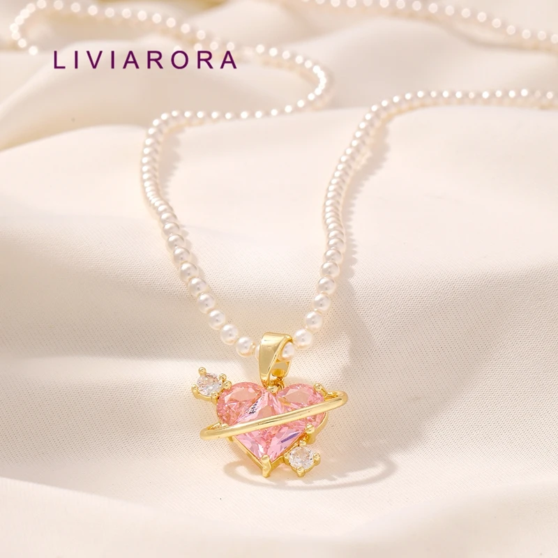 2Pcs Multi Styles 18K Gold Plated Brass Heart Pendant for Necklace Making,CZ Love Charms Pendant For Women Valentine’s Day Gift
