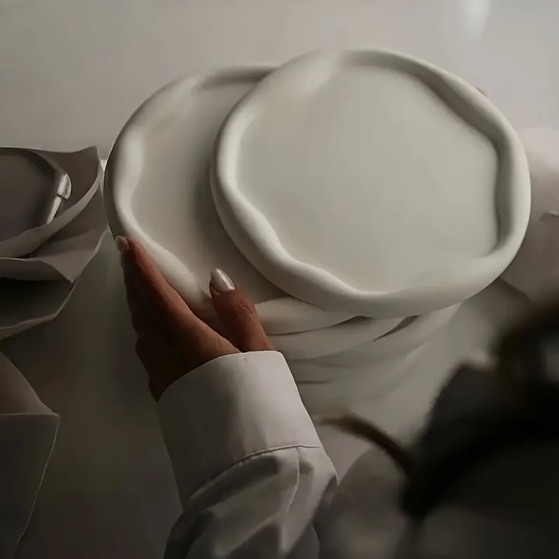 Große ovale Silikonform mit unregelmäßigem Kantendesign, ideal für DIY-Schmucktablett und Kerzenhalter. Perfekt für Epoxidharz