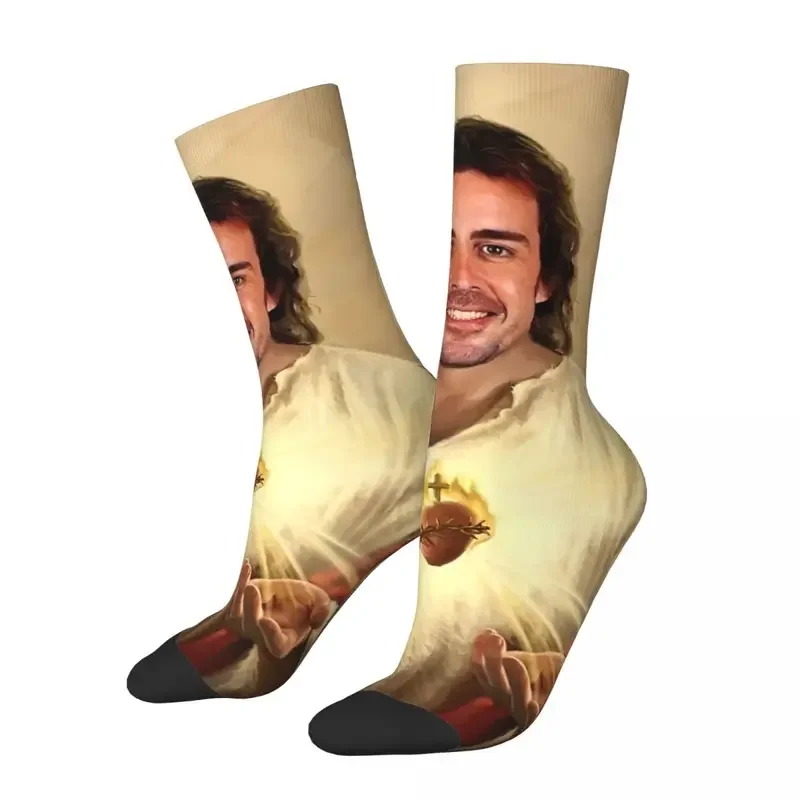 

Y2K Harajuku Fernando Alonso Jesus Christ Sports Polyester Middle Tube Socks For Unisex Sweat Absorbing