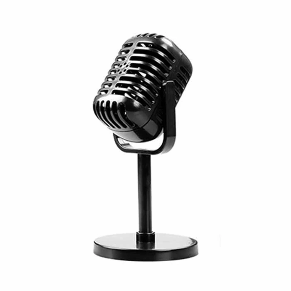 Simulation Props Mic Classic Retro Dynamic Vocal Microphone Vintage Style Mic Stand For Live Performance Recording   New