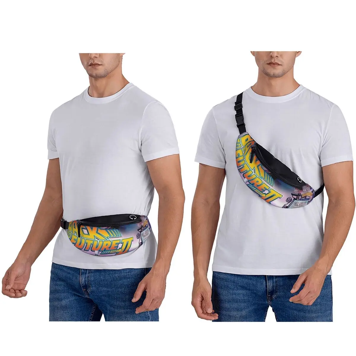 العودة إلى المستقبل حزمة مراوح الرجال النساء Crossbody قابل للتعديل الخصر حقيبة السفر تشغيل الهاتف الحقيبة #4