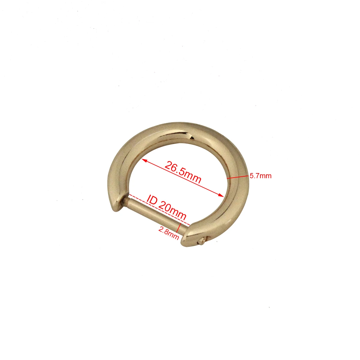 1 pz 20mm metallo staccabile vite aperta O-ring fibbia grillo chiusura per pelle Craft Bag strap cintura maniglia tracolla fettuccia